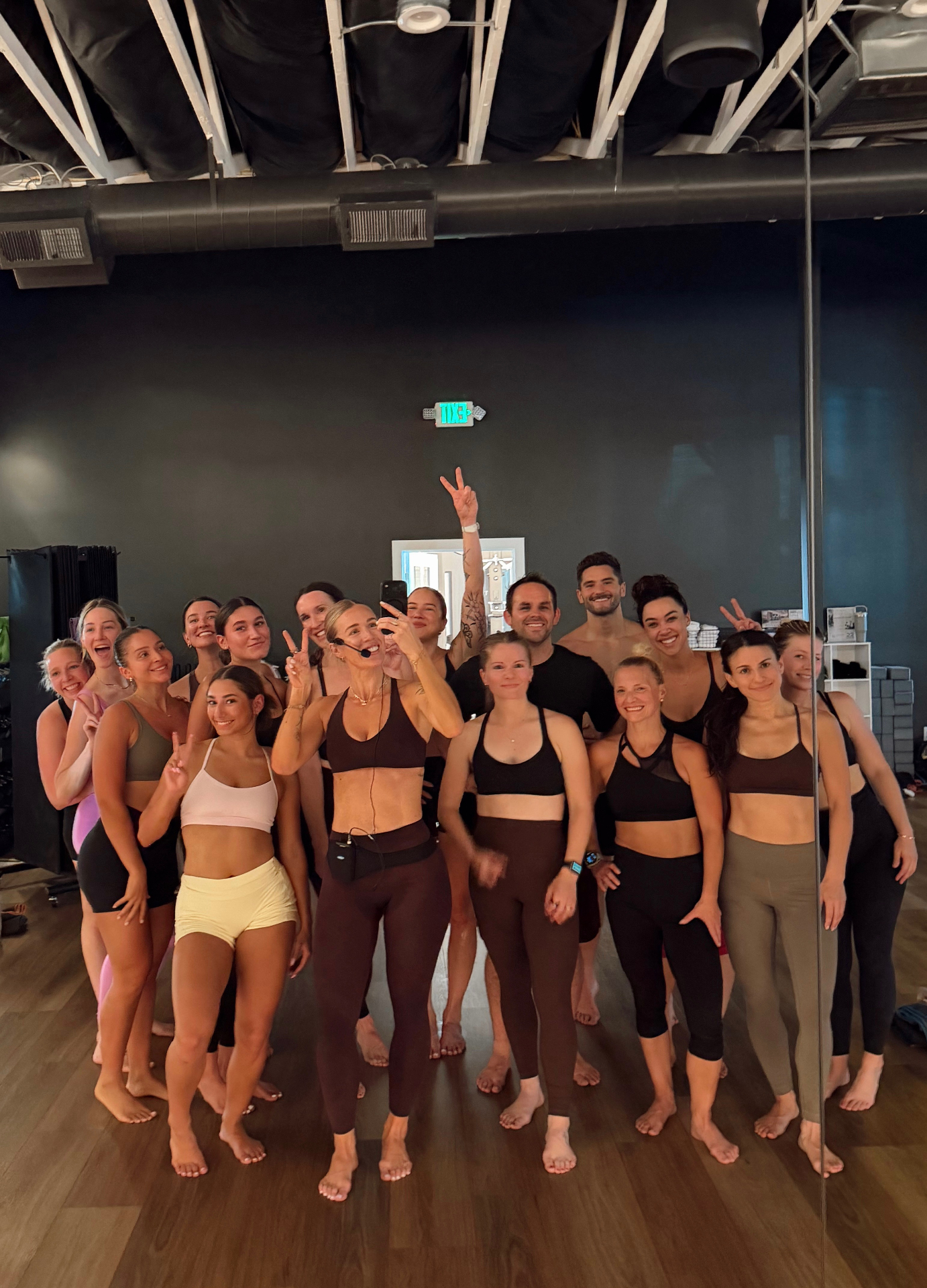 Kelli Blake with her class after a studio session