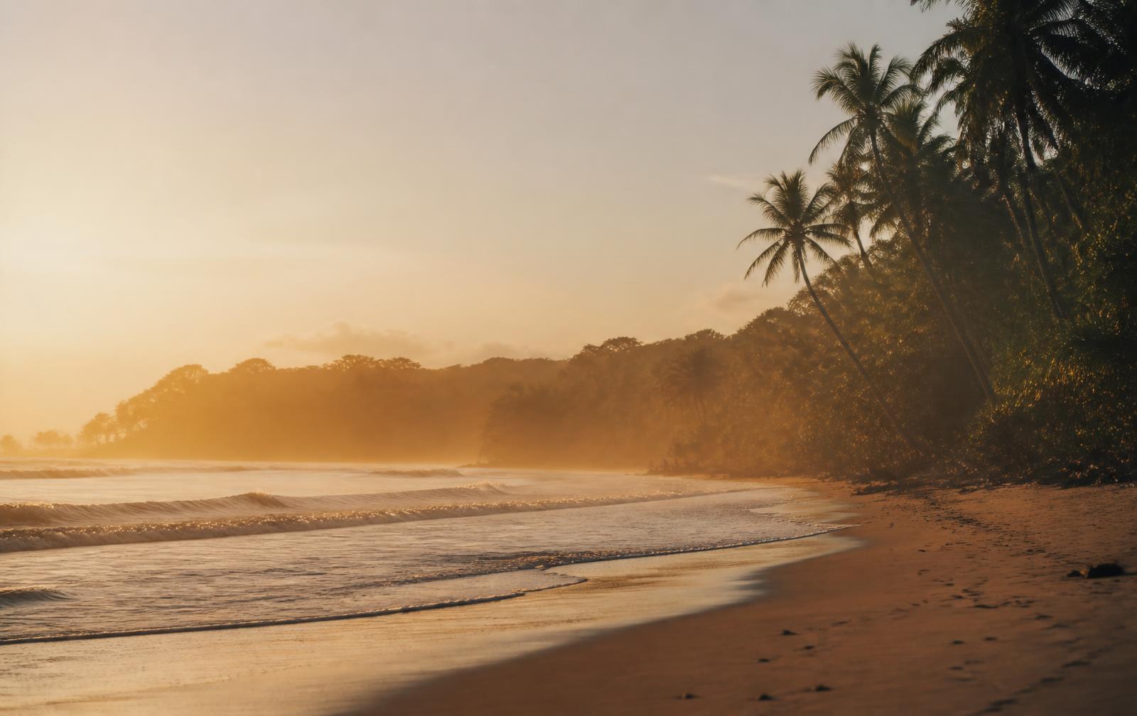 Golden hour on a Costa Rican beach